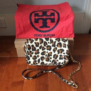 Tory Burch leopard print crossbody bag